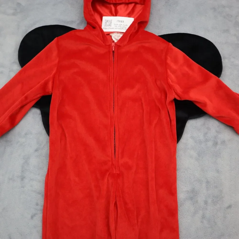 Devil Halloween Costume Kids Multicolor Long Sleeve Hooded Half Zip Outfit